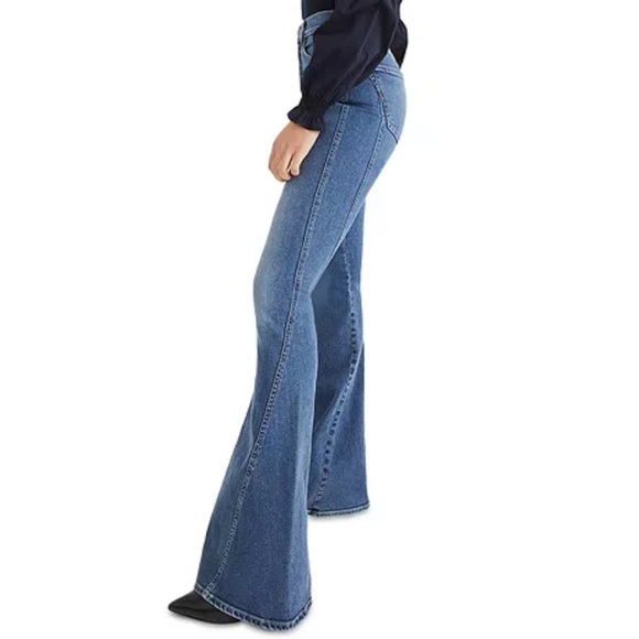 Veronica Beard 26 Sheridan Exaggerated Flare High Rise Bell Bottom Jeans Stitch - Picture 3 of 4